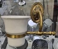Уценка! Migliore Edera Стакан настенный, керамика, бронза ML.EDR-60.302.BR