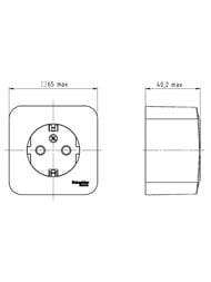Розетка Systeme Electric BLANCA наруж. с заземл. со шторками изол.пл., 16А 250В, алюм. BLNRA011113