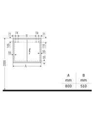�������-���� Duravit L-Cube 800�700�154 ���������, ������, 2 �����, ����� LC7551018180000