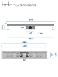 ������� ���� toHit Tray 600x100x75-95 �����������, ���. ������, c ��������, ����. ����� TH10-016001