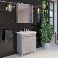 Зеркало-шкаф COMFORTY Осло-60 (600х800х140) подвесной, бетон светлый 00-00006490