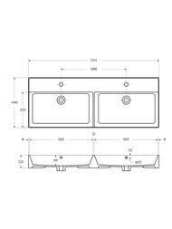 ����� ��� ������� ���������� Cezares MOLVENO 46-120-2C-SO-2-LB (1200x460x500) ��������� Legno Bianco