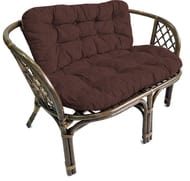 Диван Багама (1200х650х750) 2-х местный, подушки коричневые, обычные твил, ротанг, олива