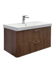 Тумба COMFORTY Ангара-90П (910х590х475) подвесная, с раковиной, дуб тёмно-коричневый 00-00021037