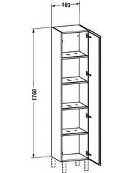 ����� Duravit L-Cube (400�1760�363) ���������, 4 �����, ����� �����, ����� ������ LC1180L2222