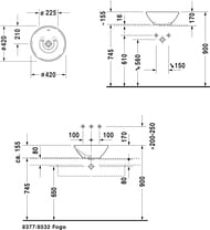 �������� DURAVIT BACINO 420�420�170 ��� �������� ��� ������, �������, ��������� 0325420000