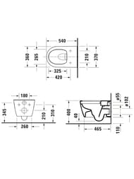 Унитаз подвесной Duravit Soleil by Starck 370х540х400мм, безободковый, цвет: белый 2591092000