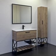 Тумба COMFORTY Бредфорд-90 (910х870х465) напольная, с раковиной, дуб темный 00-00009403