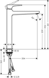 ��������� Hansgrohe Metropol 32512000 ��� ��������-����, � ������ ��������, ����� 260 ��