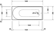 ����� ��������� Duravit D-Neo 700472 1600�700�485 ������������, ���� ������ ��� �����, �����