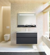 Зеркало Burgbad Fiumo 1000х700х30 LED, USB, сенсор, обогрев, рейлинг, панель графит SFXP100FOT56