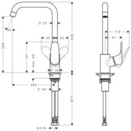 Смеситель Hansgrohe Focus M41 для кухни 260 мм поворотный излив сталь 31820800