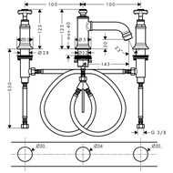 ��������� Axor Montreux 16536820 ��� ����������� ������������� �� 3 ���������, ����������� ������