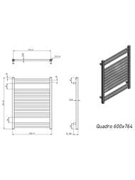 GROTA QUADRO Полотенцесушитель электрический 600x764 полированная нерж.сталь