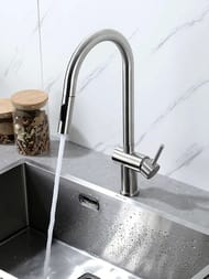 Смеситель для кухни с выдвижной лейкой , FRAP сатин, F60807