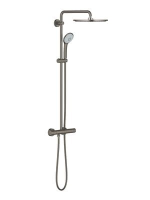 Душевая система Grohe Euphoria XXL 26075AL0 смеситель термостат, верх./руч. душ, темный графит мат