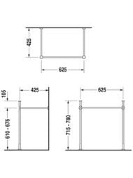 Металлическая консоль для умывальника 70 см DURAVIT VERO хром 0030751000