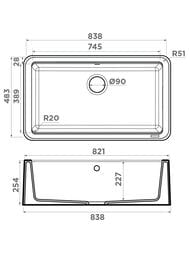 ����� Omoikiri TARENTO 83 WH (838�483�254) ����������� ������, ����������, ����-����� 4993177