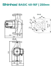 ����� �������������� SHINHOO BASIC 40-16F 1x230�, DN 40, ���������, 71221004