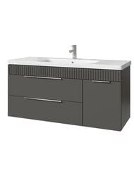 Тумба под раковину Caprigo MONBAR 120 (1164х446х550) подвесной, 2 ящика, 1 дверь, Графит 36317R-SF019