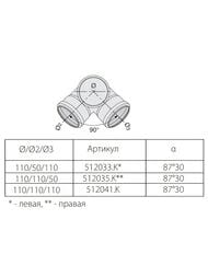 Крестовина двухплоскостная СИНИКОН Комфорт Плюс 110х110х50х87 правая, белый