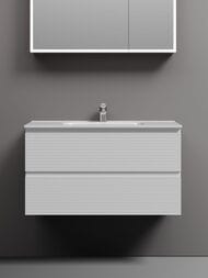 Тумба под раковину SANCOS Folk (890х450х500) подвесная, 2 ящика, Bianco FL90W
