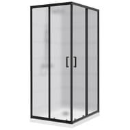 Душевой уголок BelBagno Uno (900х900х1950) UNO-195-A-2-90-P-NERO  r стекло ифленое, профиль черный