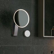 Зеркало Keuco iLook_move настенное,5 уровней подсветки,увеличение х5,хром черный17612139002