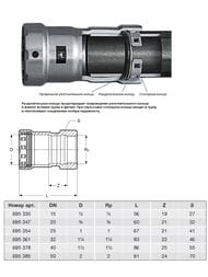 ����� ����� VIEGA Megapress 1.1/2"�1.1/2"� SC-Contur, DN 40, �������. �����. �����,   695378