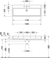 ���������� Duravit Vero Air 1200�470 ��� ��������� ��� ���������, � ��������� 2350120060