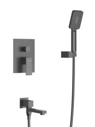 Душевая система CEZARES SLIDER-VDSET-NOP с изливом,верхний и ручной душ,черный матовый