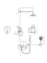 Душевая система BelBagno ANCONA-VDSET-CRM встраиваемая,излив,ручной и тропический душ,хром