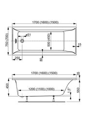 ����� ��������� VAGNERPLAST VERONELA 170 (1700�750�450) �������������, ����� VPBA170VEA2X-04