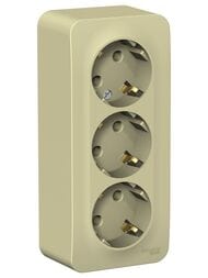 Розетка Systeme Electric BLANCA О/У 3-я с заземлением ИЗОЛ.ПЛ 16А, 250В, БЕЖЕВЫЙ BLNRA010317