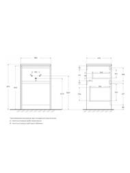 ����� ��� �������� BelBagno KRAFT-LVD (580x478x845) ���������, 2 �����, Rovere Nebrasca Nature KRAFT-LVD-580/1200-2C-PIA-RNN