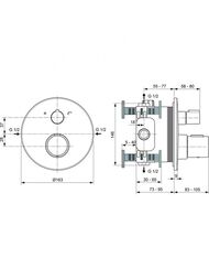Смеситель для ванны/ Ideal Standard CERATHERM Т100душа A5814GN термостатич , без душевого набора