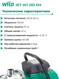 ����� ������������� WILO JET WJ 203 EM 4081225