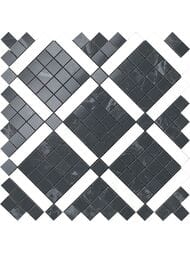 Мозаика Atlas Concorde Marvel Noir Mix Diagonal Mosaic (305х305) черная+белая, 9MVH (кв.м.)