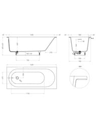 Ванна встраив. Salini Ornella Kit (1600х700х600) иск.камень, S-Sense, матовый 102416MF