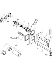 Смеситель Hansgrohe Tecturis E для раковины, встраиваемый, хром 73051000
