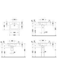 Умывальник DURAVIT ME by Starck 630х490 без отверстия под смеситель, перелив 2336630060