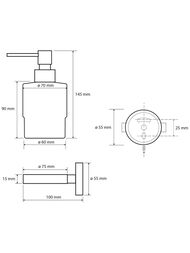 Дозатор для жидкого мыла Bemeta Dark 104109100 200ml, подвесной, цвет: черный матовый