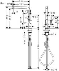 ��������� Hansgrohe Talis M54 ��� ����� 270 �������� ���������� �����, 1jet Eco, ���� 72845000