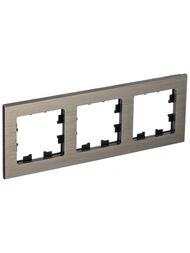 Рамка Systeme Electric ATLASDESIGN NATURE 3 поста, МЕТАЛЛ ЛАТУНЬ ATN312203
