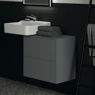 Тумба под раковину Ideal Standard CONCA (600x373x550) 2 ящика, антрацит, со столешницей T4327Y2
