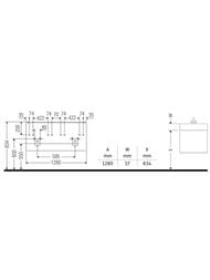 Тумба под раковину Duravit XSquare 1280х400х478 подвесная, 2 ящика, белый глянец XS407502222