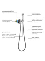 Набор с гигиеническим душем Aquatek Бетта AQ1023CR встраиваемый, 1 отв., однозахватный, цвет: хром