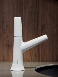 Смеситель для раковины CISAL Vita VI0005444Q однорычажный, без донного клапана, белый матовый