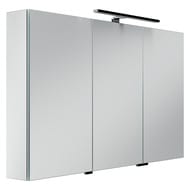 Зеркальный шкаф SANCOS Hilton Z1200 (1200x148х740) LED подсветка, розетка, анод. алюминий, белый