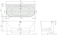 ����� ���������� Villeroy & Boch OBERON 2.0 (1800�800�460) � �������, ����� UBQ180OBR9CD00V-01